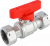 Кран шаровой FAR 3/4", накидные гайки EPDM, красн. бабочка, хром